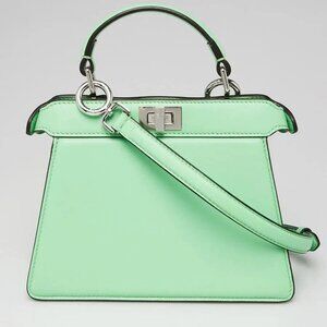 Fendi Green Lambskin Leather Petite Peekaboo Iseeu Satchel Bag 8BN335